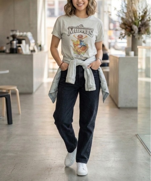 ALWAYS GOOD TIME(オルウェイズグッドタイム)の「【MUPPETS/マペッツ】ヴィンテージライクUSD加工プリント半袖Tシャツ / アニマルバンドデザイン/ユニセックス(Tシャツ/カットソー・メンズ・ホワイト系その他/ブラック系その他/アイボリー/スミクロ・M/L/LL)」の21枚目の写真