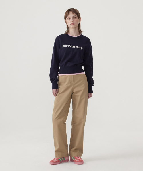 COVERNAT WOMAN(カバーナットウーマン)の「ウィメンズクーパー ロゴ ラウンドネック ニット ネイビー(ニット/セーター・レディース・その他・WS/WM)」の4枚目の写真