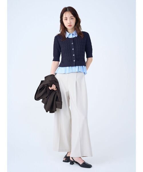 LAGUNAMOON(ラグナムーン)の「バイカラーベルトライトパンツ 【夏服】 【オフィスカジュアル】(その他パンツ・レディース・チャコールグレー/アイボリー・SMALL/MEDIUM)」の5枚目の写真