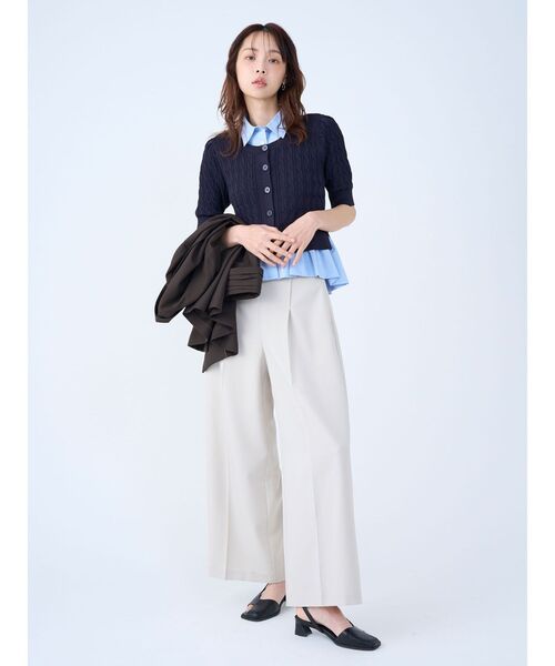 LAGUNAMOON(ラグナムーン)の「バイカラーベルトライトパンツ 【夏服】 【オフィスカジュアル】(その他パンツ・レディース・チャコールグレー/アイボリー・SMALL/MEDIUM)」の6枚目の写真
