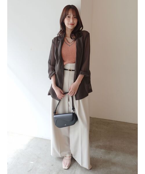 LAGUNAMOON(ラグナムーン)の「バイカラーベルトライトパンツ 【夏服】 【オフィスカジュアル】(その他パンツ・レディース・チャコールグレー/アイボリー・SMALL/MEDIUM)」の16枚目の写真