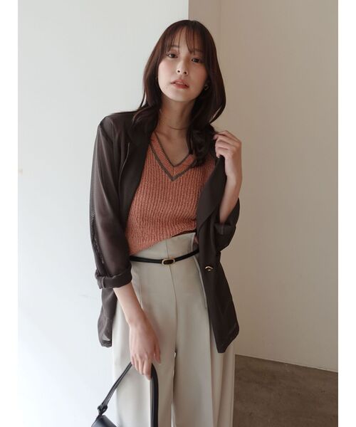 LAGUNAMOON(ラグナムーン)の「バイカラーベルトライトパンツ 【夏服】 【オフィスカジュアル】(その他パンツ・レディース・チャコールグレー/アイボリー・SMALL/MEDIUM)」の17枚目の写真