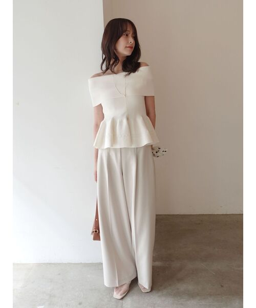LAGUNAMOON(ラグナムーン)の「バイカラーベルトライトパンツ 【夏服】 【オフィスカジュアル】(その他パンツ・レディース・チャコールグレー/アイボリー・SMALL/MEDIUM)」の9枚目の写真