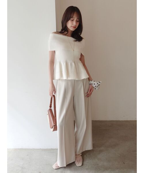 LAGUNAMOON(ラグナムーン)の「バイカラーベルトライトパンツ 【夏服】 【オフィスカジュアル】(その他パンツ・レディース・チャコールグレー/アイボリー・SMALL/MEDIUM)」の10枚目の写真