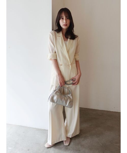 LAGUNAMOON(ラグナムーン)の「バイカラーベルトライトパンツ 【夏服】 【オフィスカジュアル】(その他パンツ・レディース・チャコールグレー/アイボリー・SMALL/MEDIUM)」の12枚目の写真