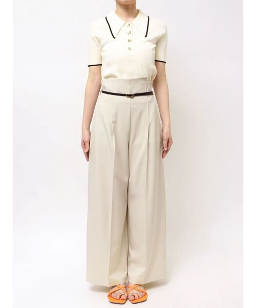 LAGUNAMOON(ラグナムーン)の「バイカラーベルトライトパンツ(その他パンツ・レディース・チャコールグレー/アイボリー・SMALL/MEDIUM)」の4枚目の写真