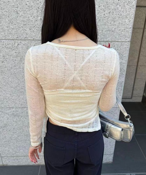 mebole（メボレ）の「Asymmetry Sheer Top（Tシャツ/カットソー・レディース・アイボリー・FREE）」の10枚目の写真