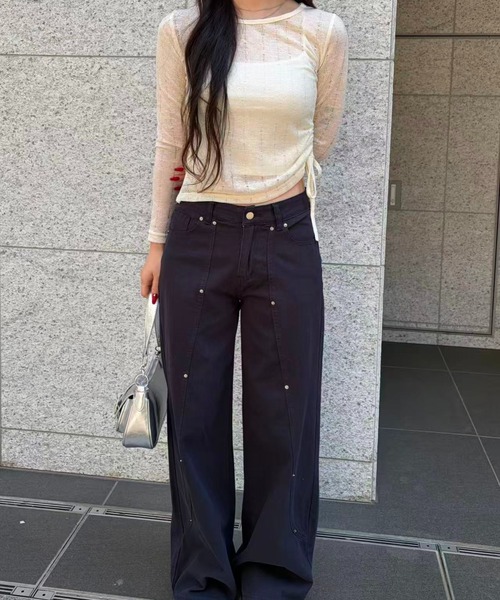 mebole（メボレ）の「Asymmetry Sheer Top（Tシャツ/カットソー・レディース・アイボリー・FREE）」の8枚目の写真