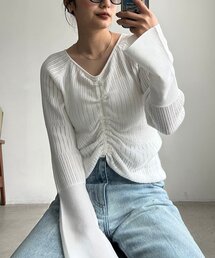 CAPRICIEUX LE'MAGE（カプリシューレマージュ）の「フロントギャザーニット（ニット/セーター）」