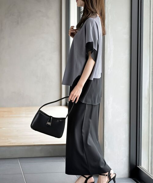 rps(アールピーエス)の「異素材切替ドルマンT(Tシャツ/カットソー・レディース・オフホワイト/グレー・フリー)」の14枚目の写真