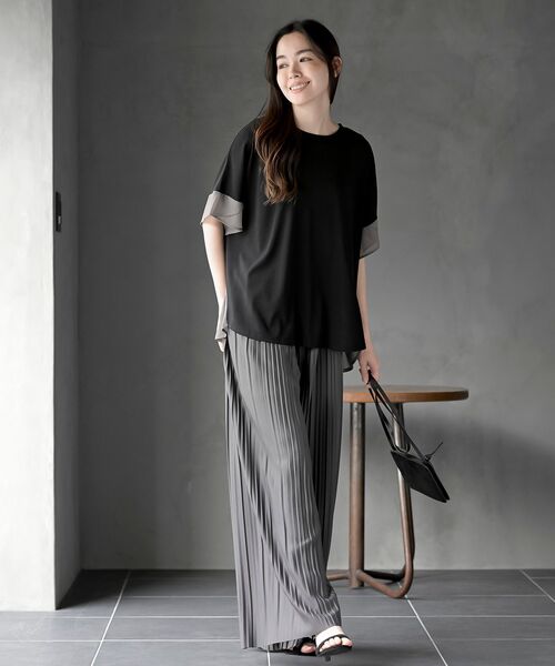 rps(アールピーエス)の「異素材切替ドルマンT(Tシャツ/カットソー・レディース・オフホワイト/グレー・フリー)」の19枚目の写真