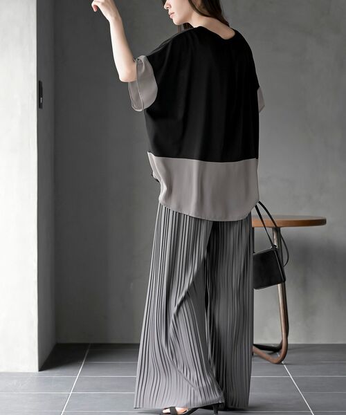 rps(アールピーエス)の「異素材切替ドルマンT(Tシャツ/カットソー・レディース・オフホワイト/グレー・フリー)」の21枚目の写真