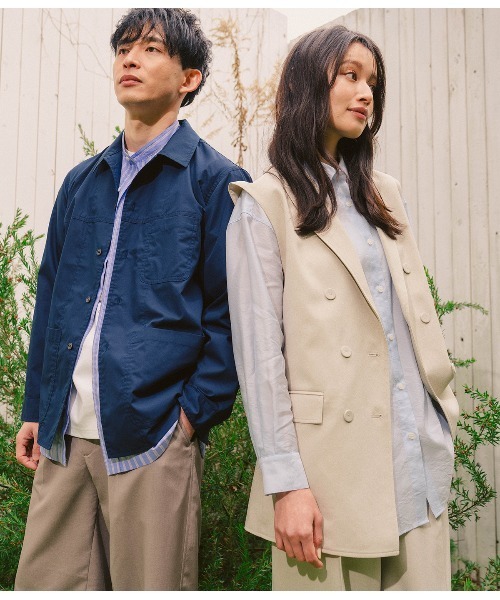 Park Slope NEWYORKER(パークスロープニューヨーカー)の「【着回し・オンオフ・セットアップ可】テーラードジレ(ノーカラージャケット・レディース・ブラック/ベージュ・L/M)」の4枚目の写真