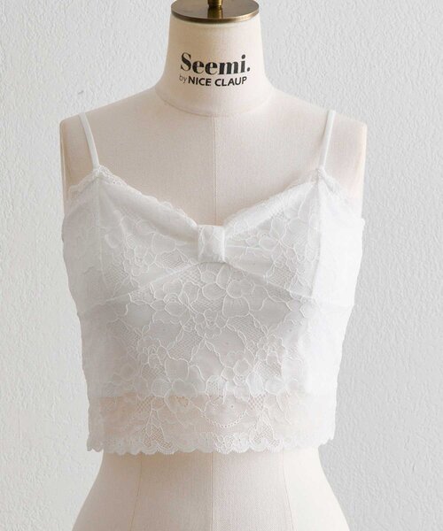 Belle Charme(ベルシャルム)の「【Belle Charme】Lace Camisole(キャミソール・レディース・オフホワイト/ブラック・FREE)」の20枚目の写真