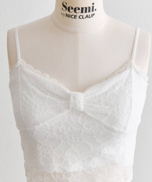Belle Charme(ベルシャルム)の「【Belle Charme】Lace Camisole(キャミソール・レディース・オフホワイト/ブラック・FREE)」の3枚目の写真