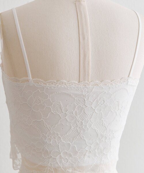 Belle Charme(ベルシャルム)の「【Belle Charme】Lace Camisole(キャミソール・レディース・オフホワイト/ブラック・FREE)」の8枚目の写真