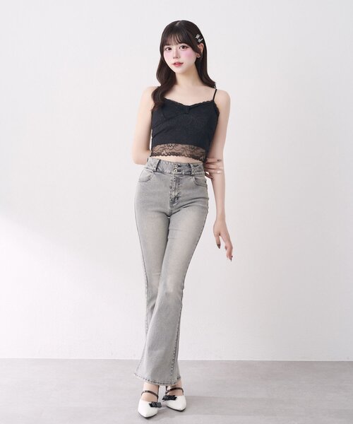 Belle Charme(ベルシャルム)の「【Belle Charme】Lace Camisole(キャミソール・レディース・オフホワイト/ブラック・FREE)」の10枚目の写真