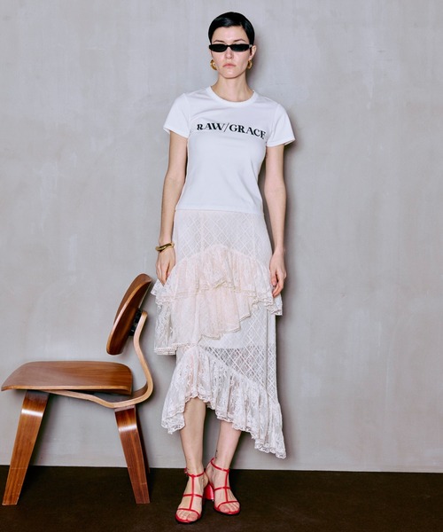 MAISON SPECIAL(メゾンスペシャル)の「Lace Tiered Skirt/レースティアードスカート(スカート・レディース・ライム/アイボリー・36/38)」の5枚目の写真