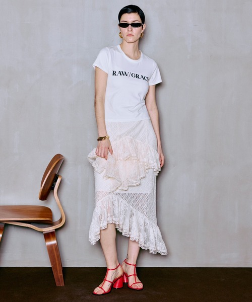MAISON SPECIAL(メゾンスペシャル)の「Lace Tiered Skirt/レースティアードスカート(スカート・レディース・ライム/アイボリー・36/38)」の7枚目の写真