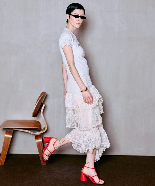 MAISON SPECIAL(メゾンスペシャル)の「Lace Tiered Skirt/レースティアードスカート(スカート・レディース・ライム/アイボリー・36/38)」の10枚目の写真