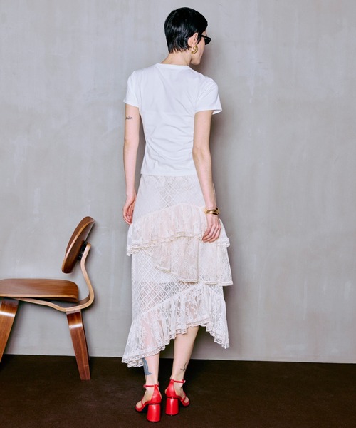 MAISON SPECIAL(メゾンスペシャル)の「Lace Tiered Skirt/レースティアードスカート(スカート・レディース・ライム/アイボリー・36/38)」の11枚目の写真