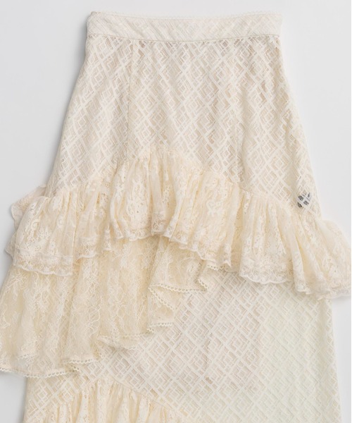 MAISON SPECIAL(メゾンスペシャル)の「Lace Tiered Skirt/レースティアードスカート(スカート・レディース・ライム/アイボリー・36/38)」の15枚目の写真