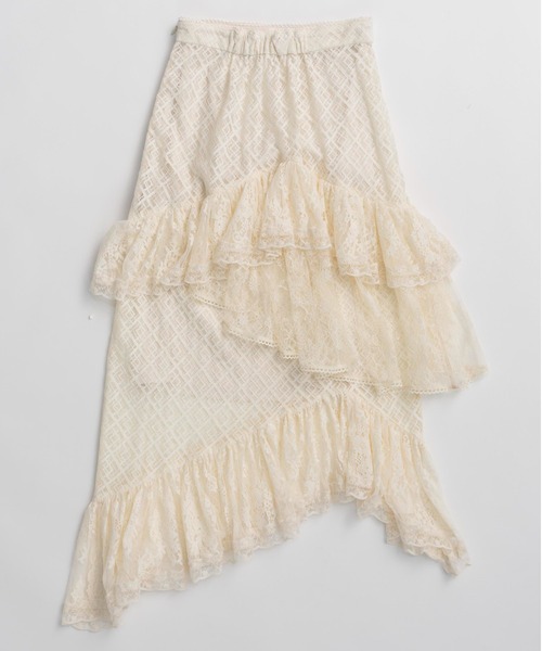MAISON SPECIAL(メゾンスペシャル)の「Lace Tiered Skirt/レースティアードスカート(スカート・レディース・ライム/アイボリー・36/38)」の19枚目の写真