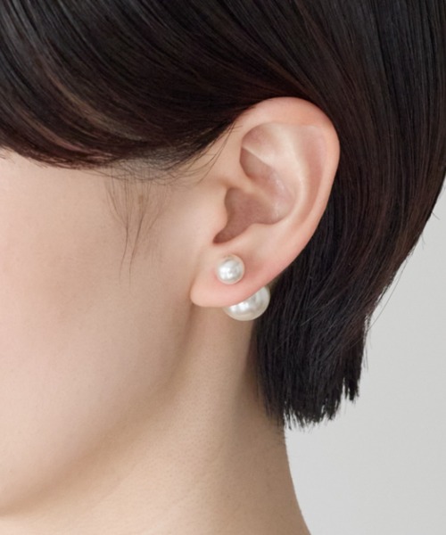 ciite'(シーテ)の「2way ダブルパールピアス (両耳用)(ピアス(両耳用)・レディース・ホワイト/ホワイト系その他・FREE)」の1枚目の写真