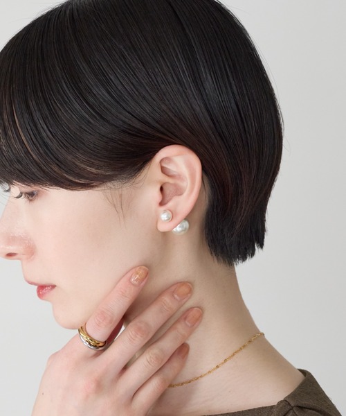 ciite'(シーテ)の「2way ダブルパールピアス (両耳用)(ピアス(両耳用)・レディース・ホワイト/ホワイト系その他・FREE)」の3枚目の写真