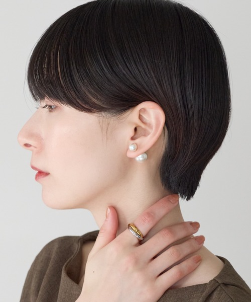 ciite'(シーテ)の「2way ダブルパールピアス (両耳用)(ピアス(両耳用)・レディース・ホワイト/ホワイト系その他・FREE)」の5枚目の写真