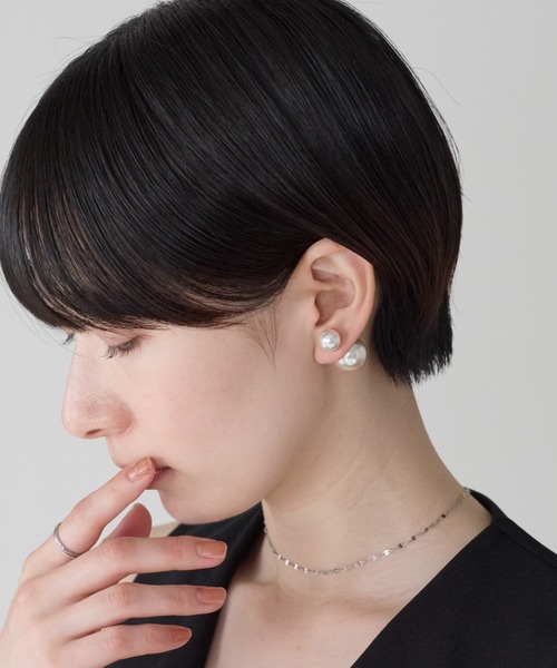 ciite'(シーテ)の「2way ダブルパールピアス (両耳用)(ピアス(両耳用)・レディース・ホワイト/ホワイト系その他・FREE)」の4枚目の写真