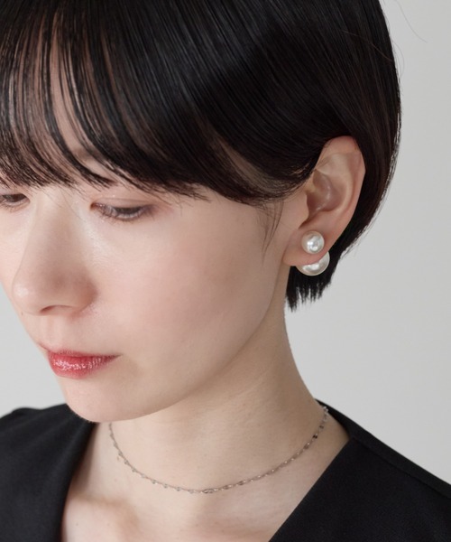 ciite'(シーテ)の「2way ダブルパールピアス (両耳用)(ピアス(両耳用)・レディース・ホワイト/ホワイト系その他・FREE)」の6枚目の写真