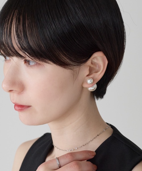 ciite'(シーテ)の「2way ダブルパールピアス (両耳用)(ピアス(両耳用)・レディース・ホワイト/ホワイト系その他・FREE)」の9枚目の写真