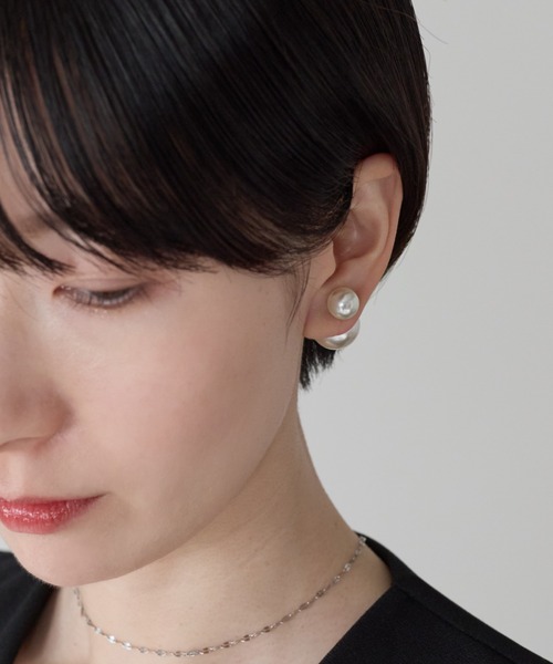 ciite'(シーテ)の「2way ダブルパールピアス (両耳用)(ピアス(両耳用)・レディース・ホワイト/ホワイト系その他・FREE)」の10枚目の写真