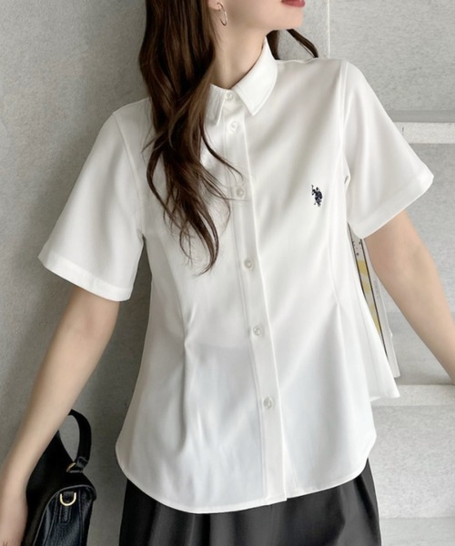 U.S. POLO ASSN.（ユーエスポロアッスン）の「【Ada.別注 U.S. POLO ASSN.】ペプラム 半袖 シャツ ◎（シャツ/ブラウス・レディース・ピンク/ホワイト/サックスブルー・FREE）」の9枚目の写真