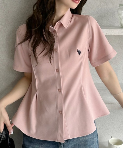 U.S. POLO ASSN.（ユーエスポロアッスン）の「【Ada.別注 U.S. POLO ASSN.】ペプラム 半袖 シャツ ◎（シャツ/ブラウス・レディース・ピンク/ホワイト/サックスブルー・FREE）」の20枚目の写真