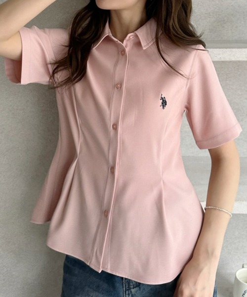 U.S. POLO ASSN.（ユーエスポロアッスン）の「【Ada.別注 U.S. POLO ASSN.】ペプラム 半袖 シャツ ◎（シャツ/ブラウス・レディース・ピンク/ホワイト/サックスブルー・FREE）」の21枚目の写真