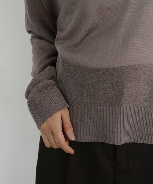 hellam(へラム)の「シアーポロニット(Tシャツ/カットソー・レディース・ブラック/アイボリー/ミント/グレー・FREE)」の21枚目の写真