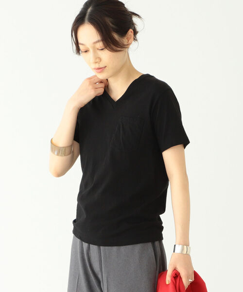 BEAMS BOY（ビームスボーイ）の「HANES / POCKET V-NECK TEE 16SS（Tシャツ/カットソー・レディース・ホワイト/ブラック/ピンク/ネイビー・ONE SIZE）」の2枚目の写真
