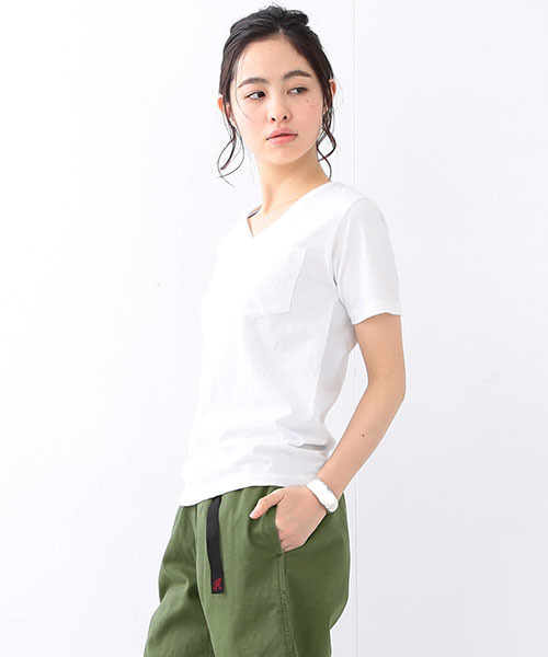 BEAMS BOY（ビームスボーイ）の「HANES / POCKET V-NECK TEE 16SS（Tシャツ/カットソー・レディース・ホワイト/ブラック/ピンク/ネイビー・ONE SIZE）」の5枚目の写真