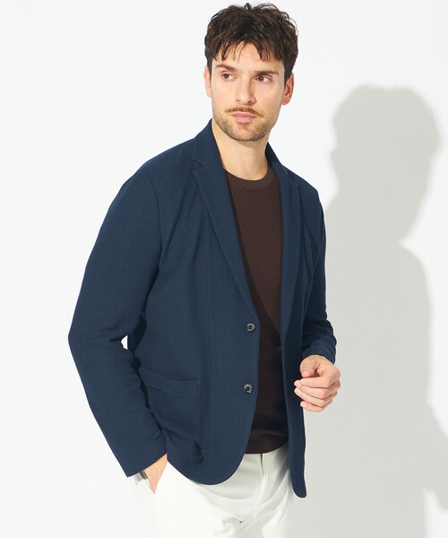 EPOCA UOMO(エポカウォモ)の「ニットJK(テーラードジャケット・メンズ・ダークネイビー/ライトグレー・46/48)」の2枚目の写真