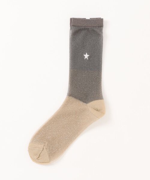 CONVERSE TOKYO（コンバーストウキョウ）の「シアーラメ切替ソックス（ソックス/靴下・レディース・チャコールグレー/ピンク/ネイビー・FREE）」の2枚目の写真