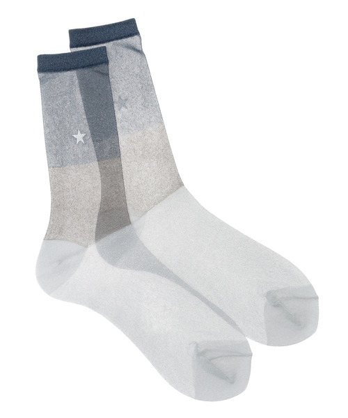 CONVERSE TOKYO(コンバーストウキョウ)の「STAR★ GLITTER SHEER BI-COLOR SOX(ソックス/靴下・レディース・チャコールグレー/ピンク/ネイビー・FREE)」の9枚目の写真