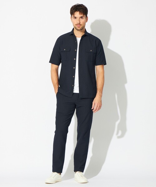 EPOCA UOMO(エポカウォモ)の「シアサッカーシャツ(シャツ/ブラウス・メンズ・ダークネイビー/グリーン系その他4・48/46)」の3枚目の写真
