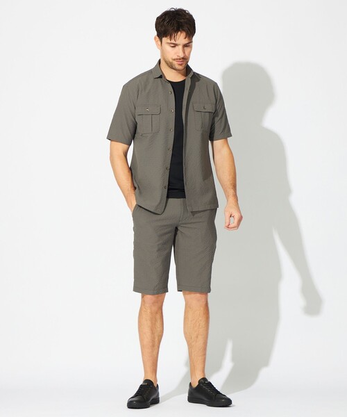 EPOCA UOMO(エポカウォモ)の「シアサッカーシャツ(シャツ/ブラウス・メンズ・ダークネイビー/グリーン系その他4・48/46)」の4枚目の写真