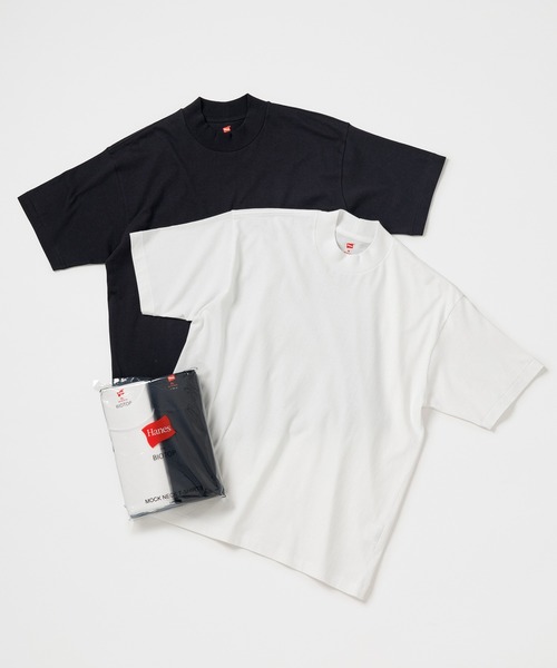 BIOTOP（ビオトープ）の「【Hanes for BIOTOP】US COTTON MOCK NECK T-SHIRTS 2P（Tシャツ/カットソー・メンズ・ホワイト系その他・L/M/S/XL）」の2枚目の写真