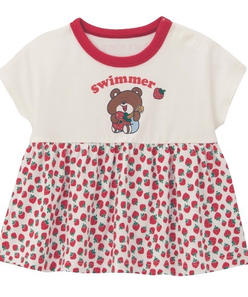 SWIMMER(SWIMMER)の「SWIMMERコラボ フレンチスリーブTシャツ(Tシャツ/カットソー・キッズ・ライトピンク/ホワイト系その他6/ホワイト系その他2・80/90/100/110/120)」の20枚目の写真