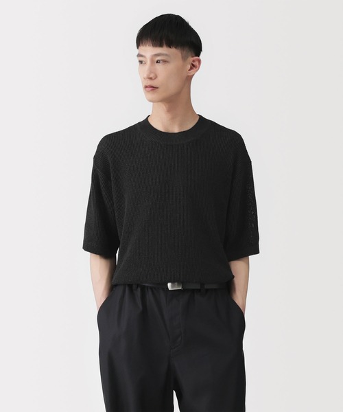 MUJI Labo〕紳士 和紙混半袖クルーネックセーター（ニット/セーター
