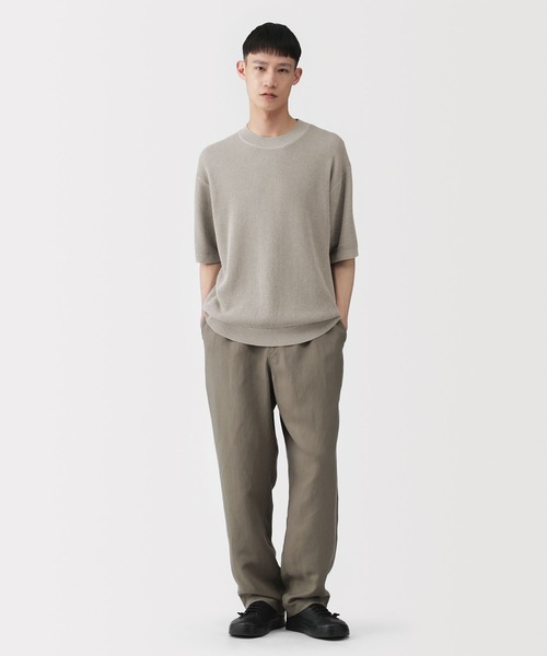 MUJI Labo(ムジラボ)の「〔MUJI Labo〕紳士 和紙混半袖クルーネックセーター(ニット/セーター・メンズ・サンドベージュ/グリーン系/ブラック・M/L/XL/S)」の7枚目の写真
