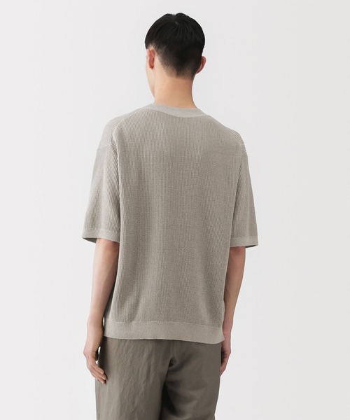 MUJI Labo(ムジラボ)の「〔MUJI Labo〕紳士 和紙混半袖クルーネックセーター(ニット/セーター・メンズ・サンドベージュ/グリーン系/ブラック・M/L/XL/S)」の9枚目の写真